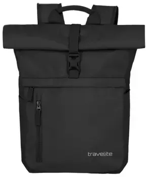 Рюкзак для отдыха Travelite "BASICS Rollup Backpack", рабочий рюкзак, спортивный рюкзак, дорожный рюкзак, школьный рюкзак, черный