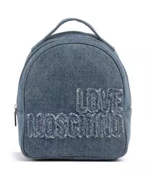 Рюкзак джинсовый хлопок Love Moschino, синий
