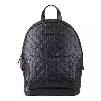 Рюкзак Gucci Logo Embossing Cowhide Schoolbag Backpack Black Minimalistic Classic 450967-CWCQN-1000, черный
