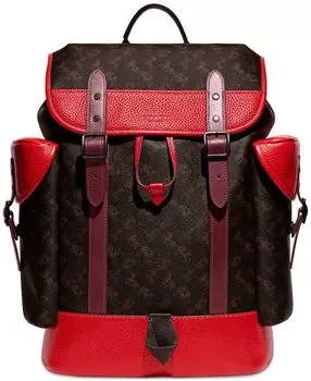 Рюкзак hitch из ткани и кожи с цветными блоками COACH, мульти