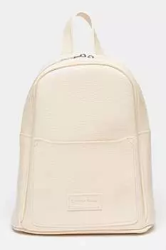Рюкзак из экокожи на молнии Lucky Bees, бежевый