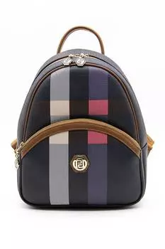 Рюкзак из экокожи на молнии Silver&Polo, коричневый