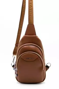 Рюкзак из экокожи на одном ремне Silver&Polo, коричневый