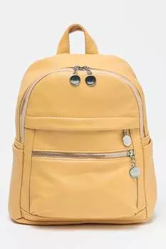 Рюкзак из экокожи с карманами Francesca Rossi, желтый