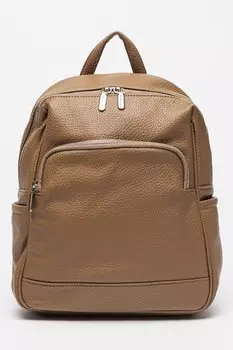 Рюкзак из экокожи с карманами Francesca Rossi, коричневый