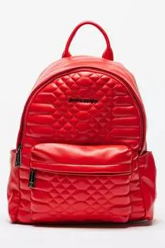 Рюкзак из экокожи с карманом на молнии Pierre Cardin, красный