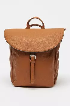 Рюкзак из экокожи с кепкой Francesca Rossi, коричневый