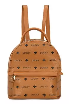 Рюкзак из экокожи с логотипом Lucky Bees, черный