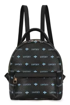Рюкзак из экокожи с логотипом Lucky Bees, черный