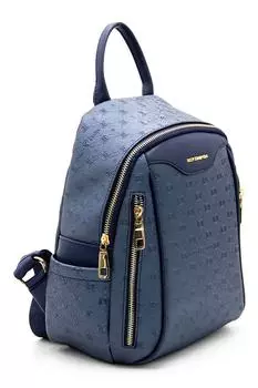 Рюкзак из экокожи с логотипом Silver&Polo, синий