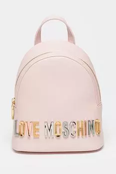 Рюкзак из экокожи с металлическим логотипом Love Moschino, желтый
