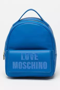 Рюкзак из экокожи с пайетками Love Moschino, синий