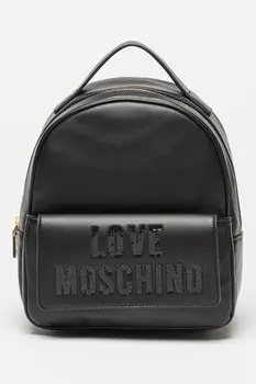 Рюкзак из экокожи с пайетками Love Moschino, черный
