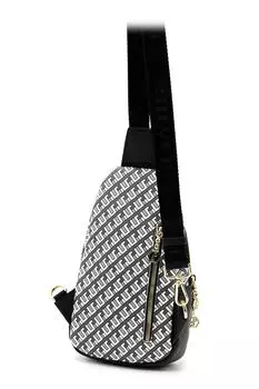 Рюкзак из экокожи с принтом Silver&Polo, черный