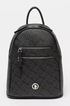 Рюкзак из экокожи с принтом U S Polo Assn , черный