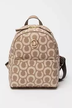 Рюкзак из экокожи с рисунком и логотипом U S Polo Assn , коричневый