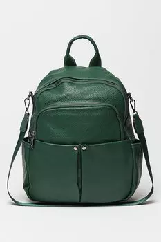 Рюкзак из экокожи с внешними карманами Francesca Rossi, зеленый