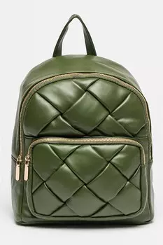Рюкзак из экокожи со стеганой отделкой Francesca Rossi, зеленый