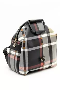 Рюкзак из экокожи в клетку Silver&Polo, белый