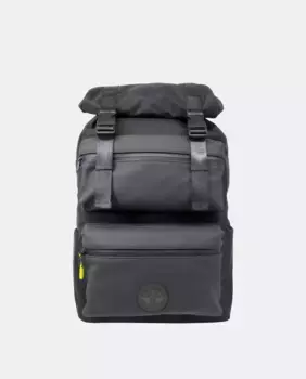 Рюкзак из гладкого черного нейлона с застежкой на кнопку спереди Dockers