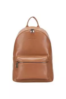 Рюкзак из гладкой кожи на молнии по периметру Smith and Canova, коричневый