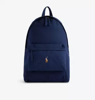 Рюкзак из хлопка с фирменной вышивкой Polo Ralph Lauren, синий