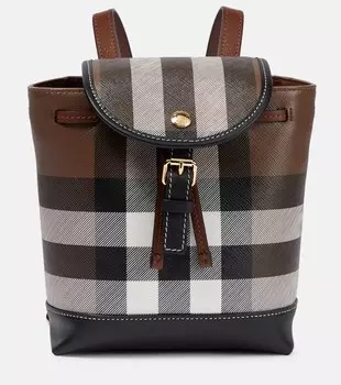 Рюкзак из холщовой ткани в микроклетку Burberry, разноцветный