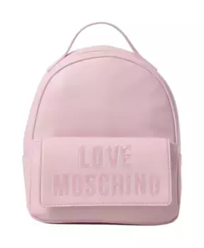 Рюкзак из искусственной кожи с блестящим логотипом Love Moschino, розовый