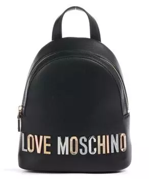 Рюкзак из искусственной кожи с красочным логотипом Love Moschino, черный