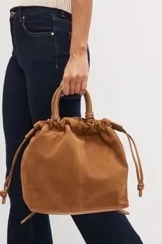 Рюкзак из кожи и замши Next, коричневый