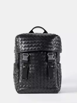 Рюкзак из кожи intrecciato Bottega Veneta, черный
