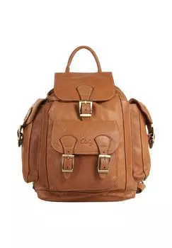 Рюкзак из натуральной кожи, производство Италия Cluty, цвет Cognac