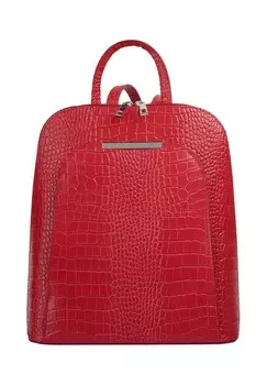 Рюкзак из натуральной кожи, производство Италия Cluty, красный