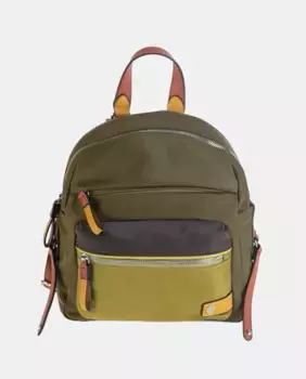 Рюкзак из нейлона в сочетании с кожей и деталями, очень практичная и функциональная модель благодаря отделениям на молнии, карманам и бардачкам Volum, хаки