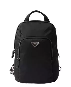 Рюкзак из переработанного нейлона и кожи Saffiano Prada, черный