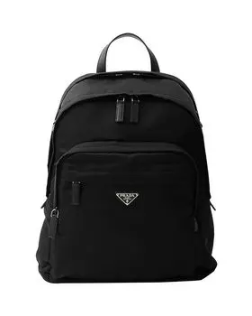 Рюкзак из переработанного нейлона и кожи Saffiano Prada, черный