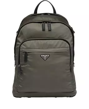 Рюкзак из переработанного нейлона и кожи Saffiano Prada, зеленый