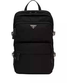Рюкзак из переработанного нейлона и кожи Saffiano Prada, черный