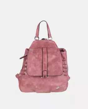 Рюкзак из полиуретана с эффектом потертости и соответствующими вставками Volum, фуксия