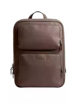 Рюкзак из шагреневой кожи Coach, цвет dark stone