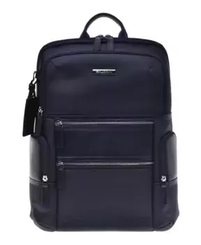 Рюкзак из синей телячьей кожи и нейлона Baldinini, синий