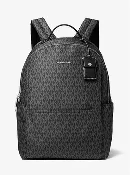 Рюкзак из соболя с крупным фирменным логотипом Michael Kors, черный