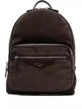 Рюкзак из замши Santoni, коричневый