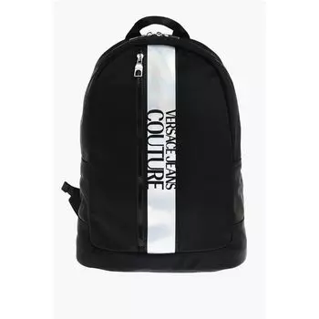 Рюкзак JEANS COUTURE из нейлона с контрастным логотипом Versace, Black