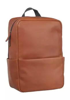 Рюкзак кожаный с отделением для ноутбука, однотонный Heyden, цвет Cocnac