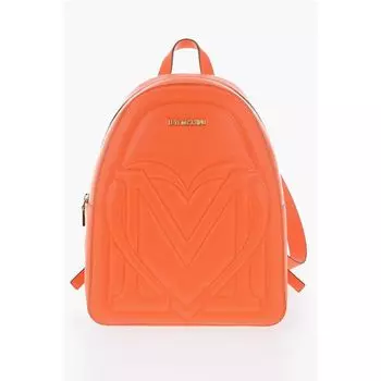 Рюкзак LOVE из искусственной кожи однотонного цвета с золотым логотипом Moschino, Orange