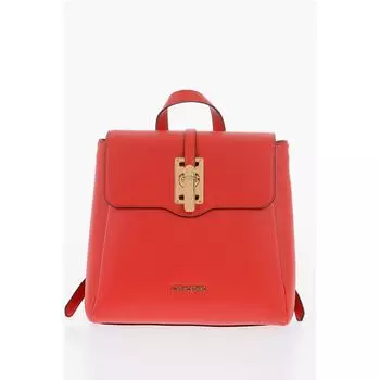 Рюкзак LOVE из искусственной кожи однотонного цвета с золотым логотипом Moschino, Red