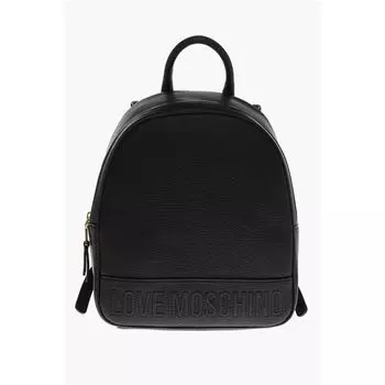 Рюкзак LOVE из текстурированной искусственной кожи с тисненым логотипом Moschino, Black