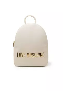 Рюкзак Love Moschino с логотипом, бежевый
