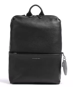 Рюкзак Mellow Leather из зернистой телячьей кожи шириной 13 дюймов. Mandarina Duck, черный